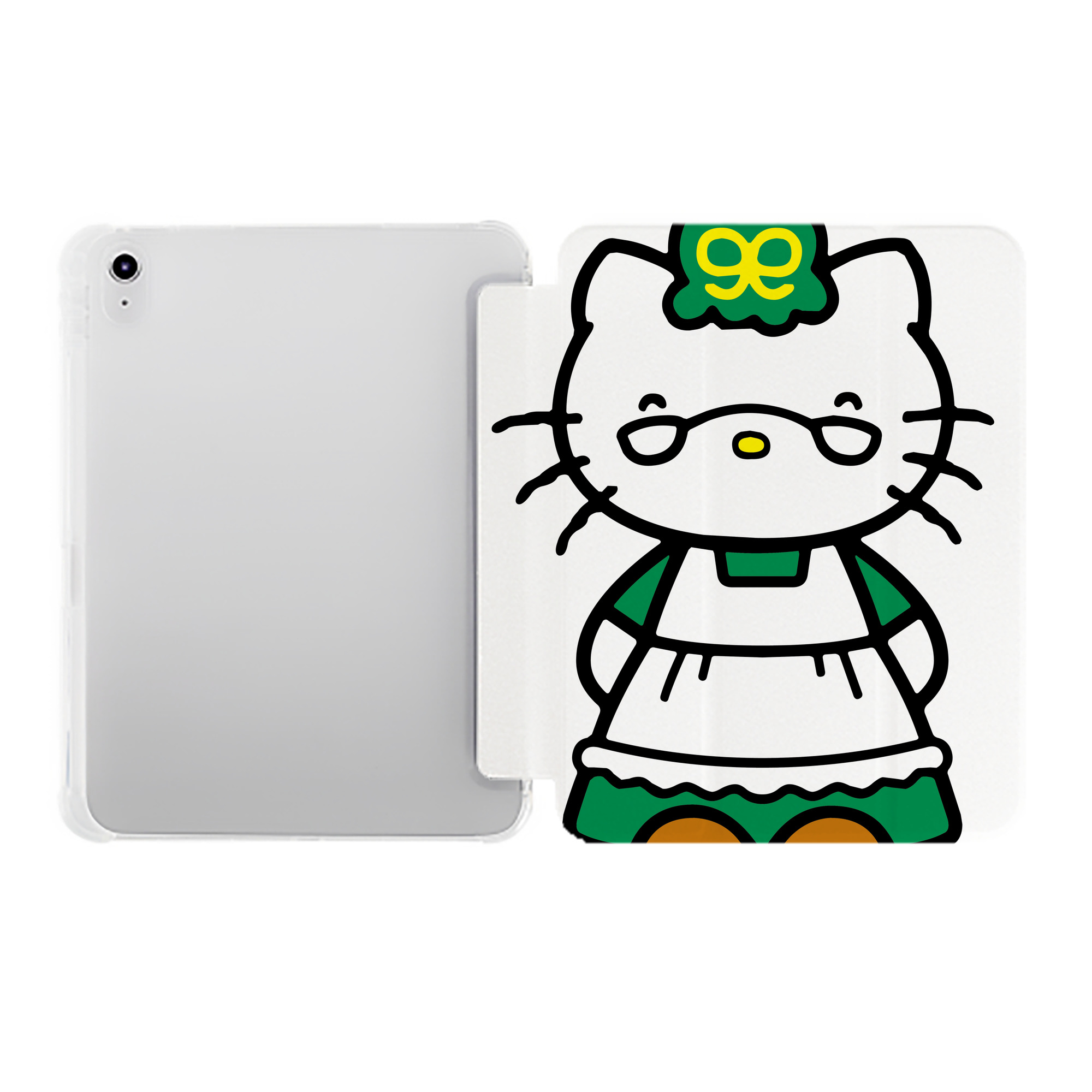 （画像用） Hello Kitty ハローキティ IPad ケース ペン収納付き 三つ折りスタンド PUレザー×シリコン 対応機種9.5/10.5/10.9インチ